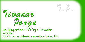 tivadar porge business card